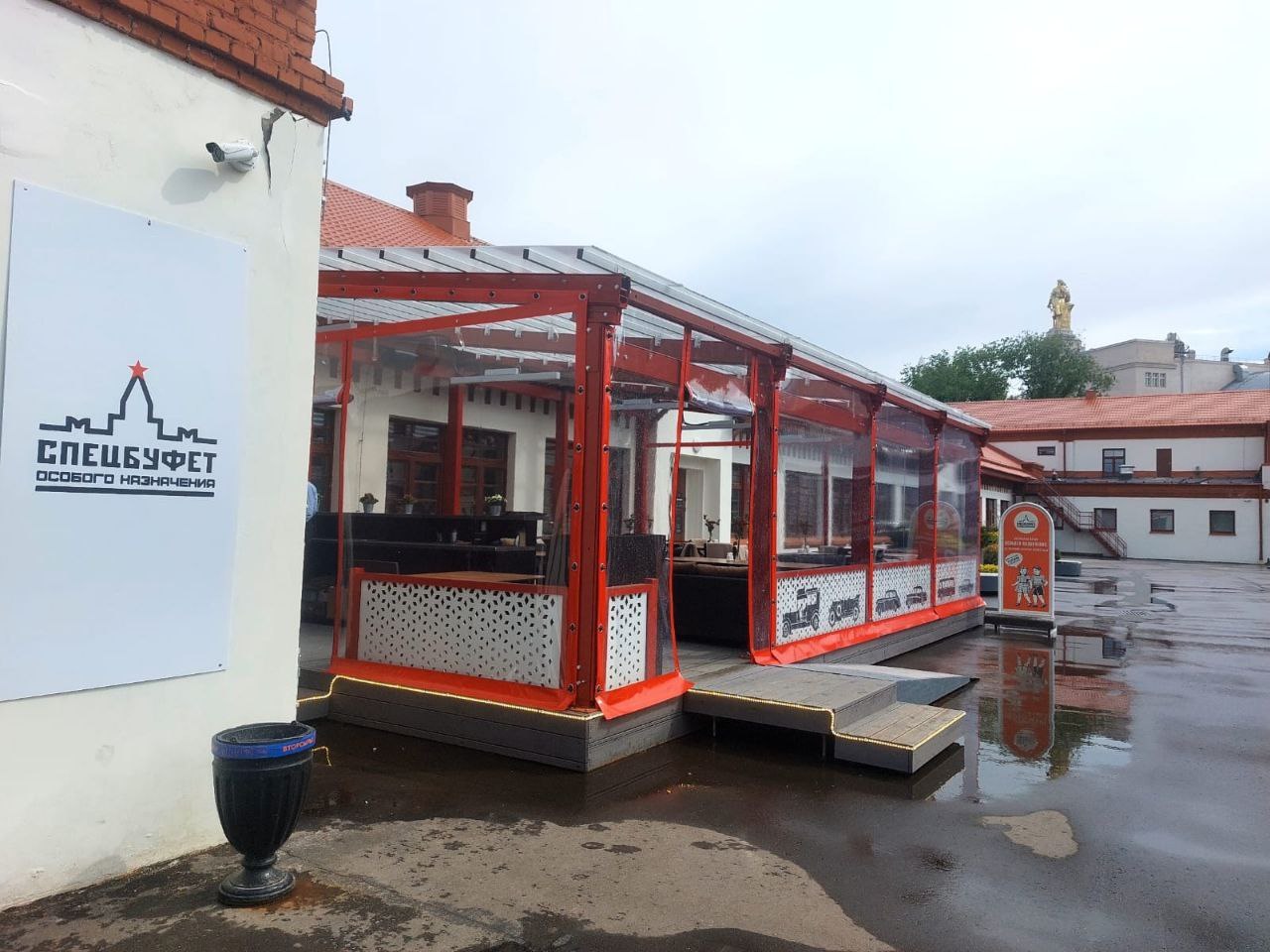 ПВХ шторы для летней террасы кафе в Новоивановском