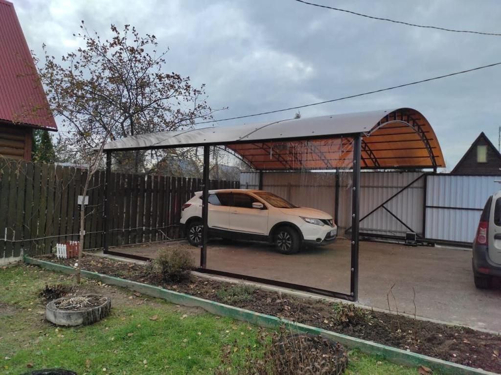 Прозрачные шторы ПВХ для навеса под автомобиль в Новоивановском